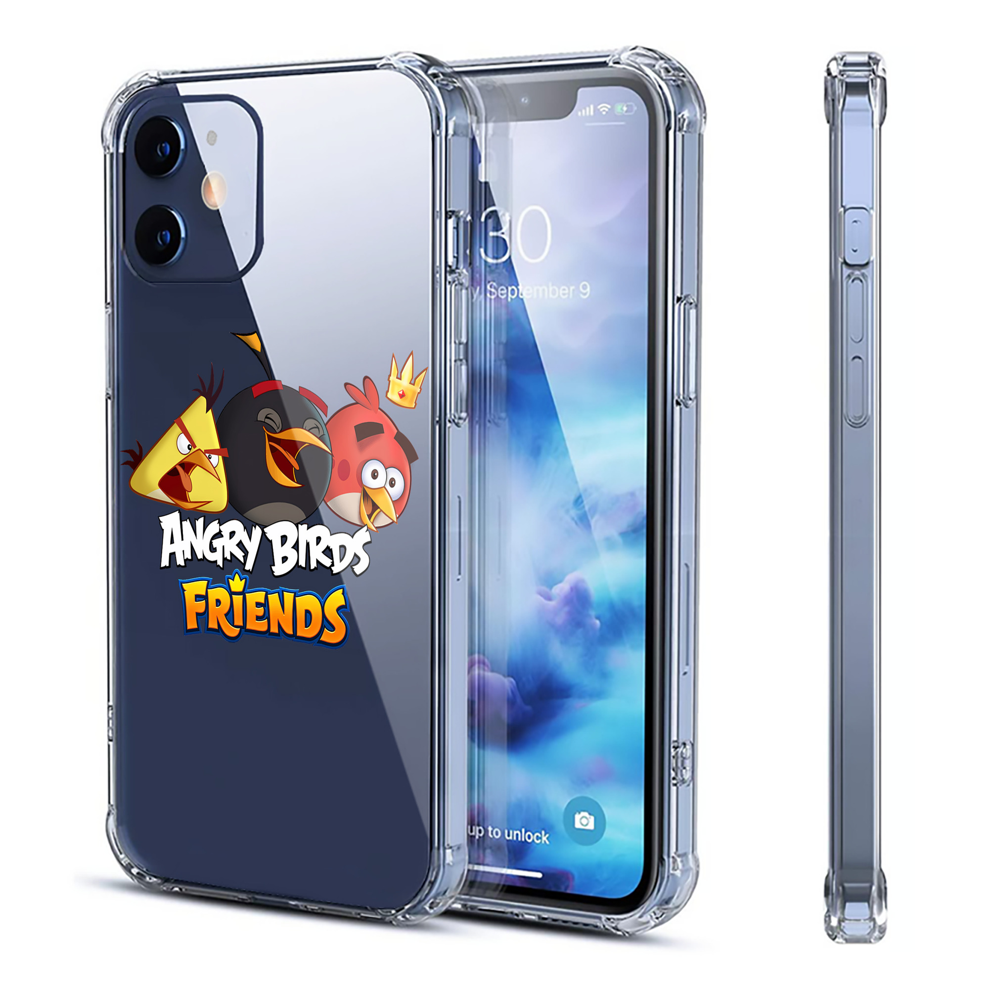 （画像用） Angry Birds アングリーバード 【iPhone 12シリーズ対応】透明スマホケース（クリアソフトケース）